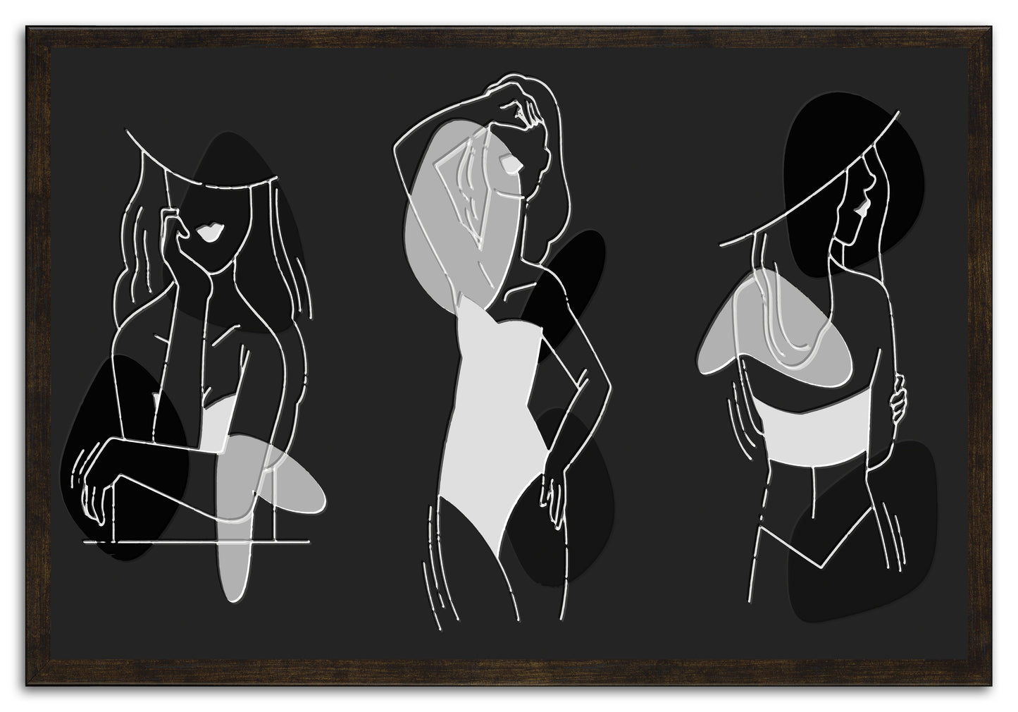 Boho Ladies In Black Painting Print