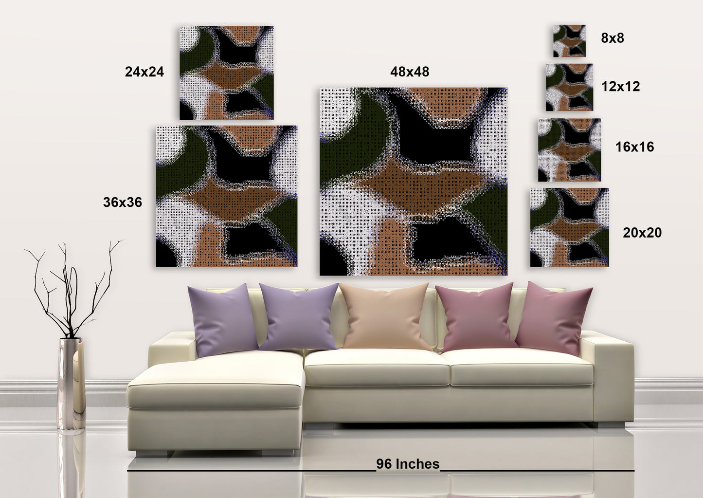 Abstract Mosaic - Wrapped Canvas Painting