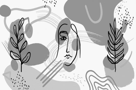 Bohemian Life BW Painting Print