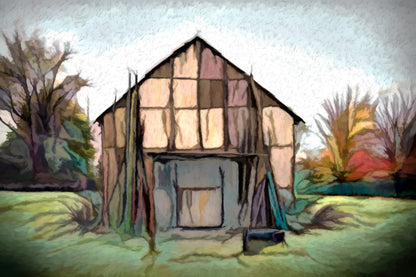 Boho Barn Painting Print