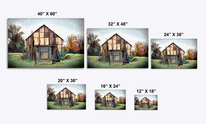 Boho Barn Painting Print