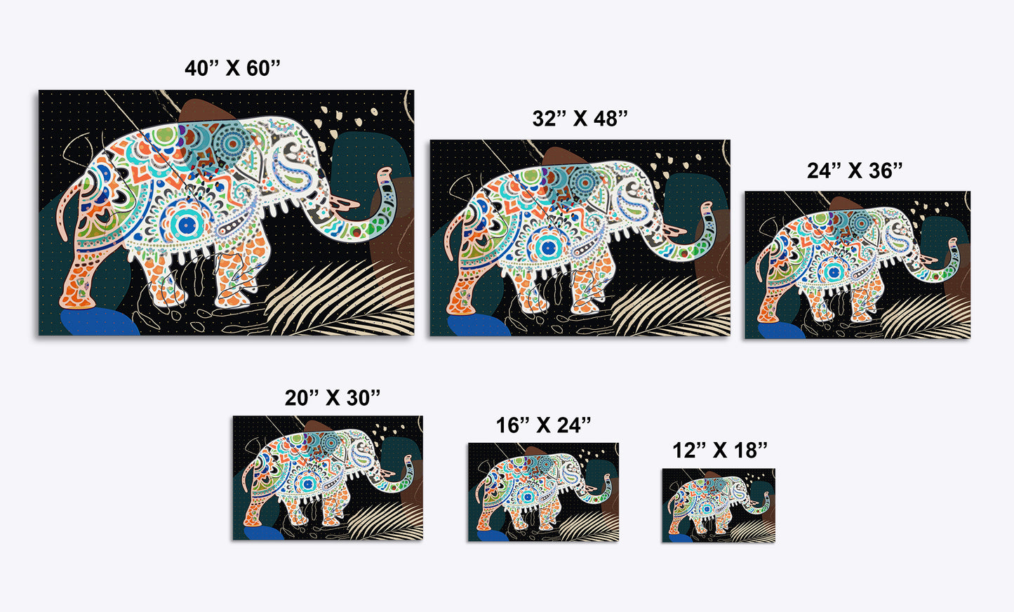 Boho Elephant Walk Painting Print