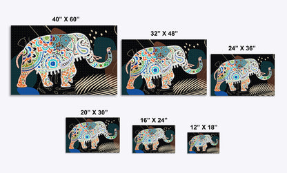 Boho Elephant Walk Painting Print