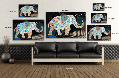 Boho Elephant Walk Painting Print
