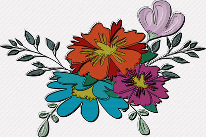 Boho Flowers VI Painting Print