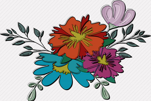 Boho Flowers VI Painting Print