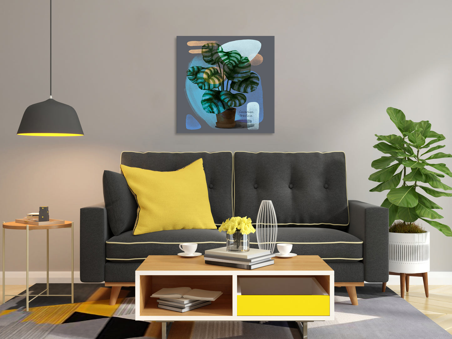 Abstract Calathea Orbifolia Painting Print