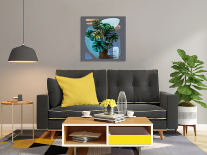 Abstract Calathea Orbifolia Painting Print