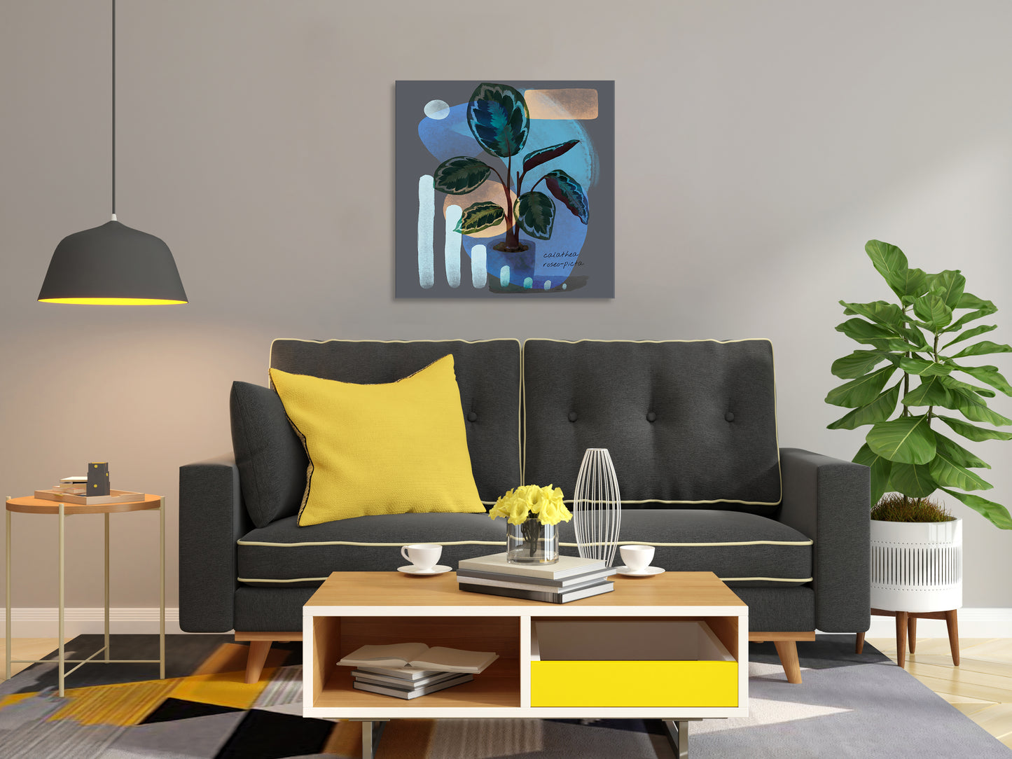 Abstract Calathea Roseo-Picta Painting Print