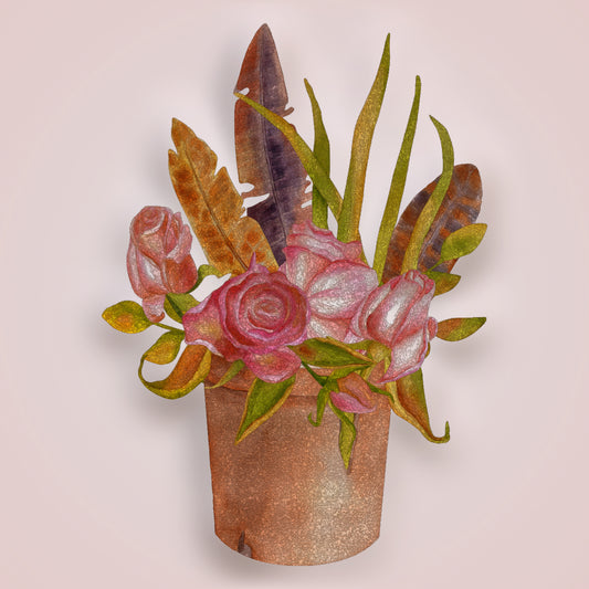 Boho Floral Arrangement I Painting Print