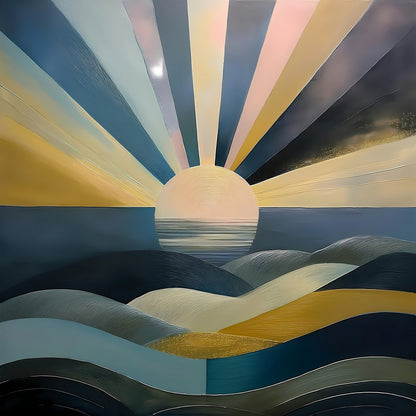 Radiating Coastal Sunset
