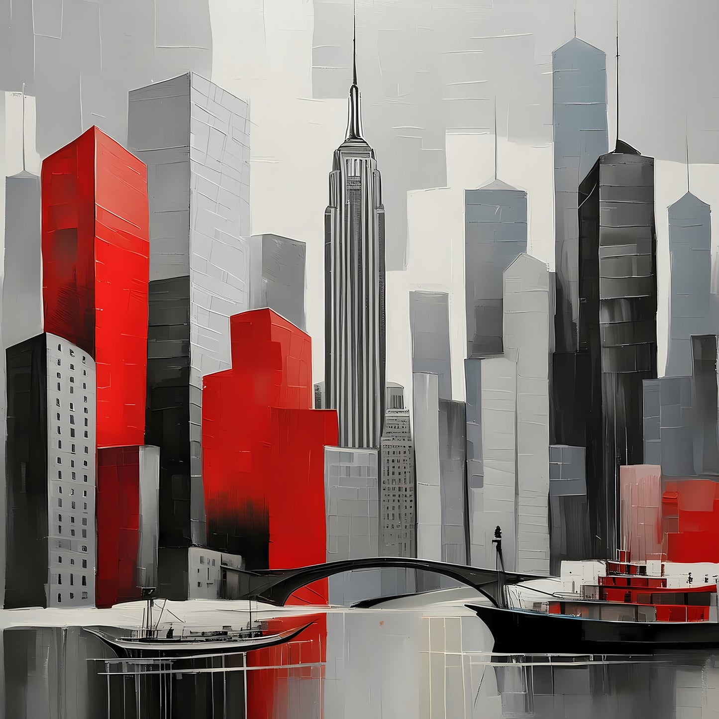 City Of Red Reflections