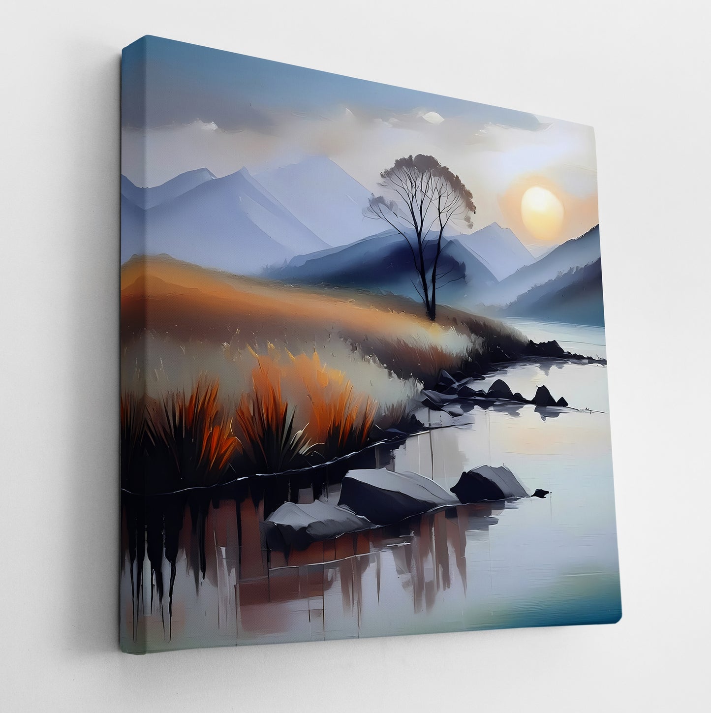 Misty River Sunset