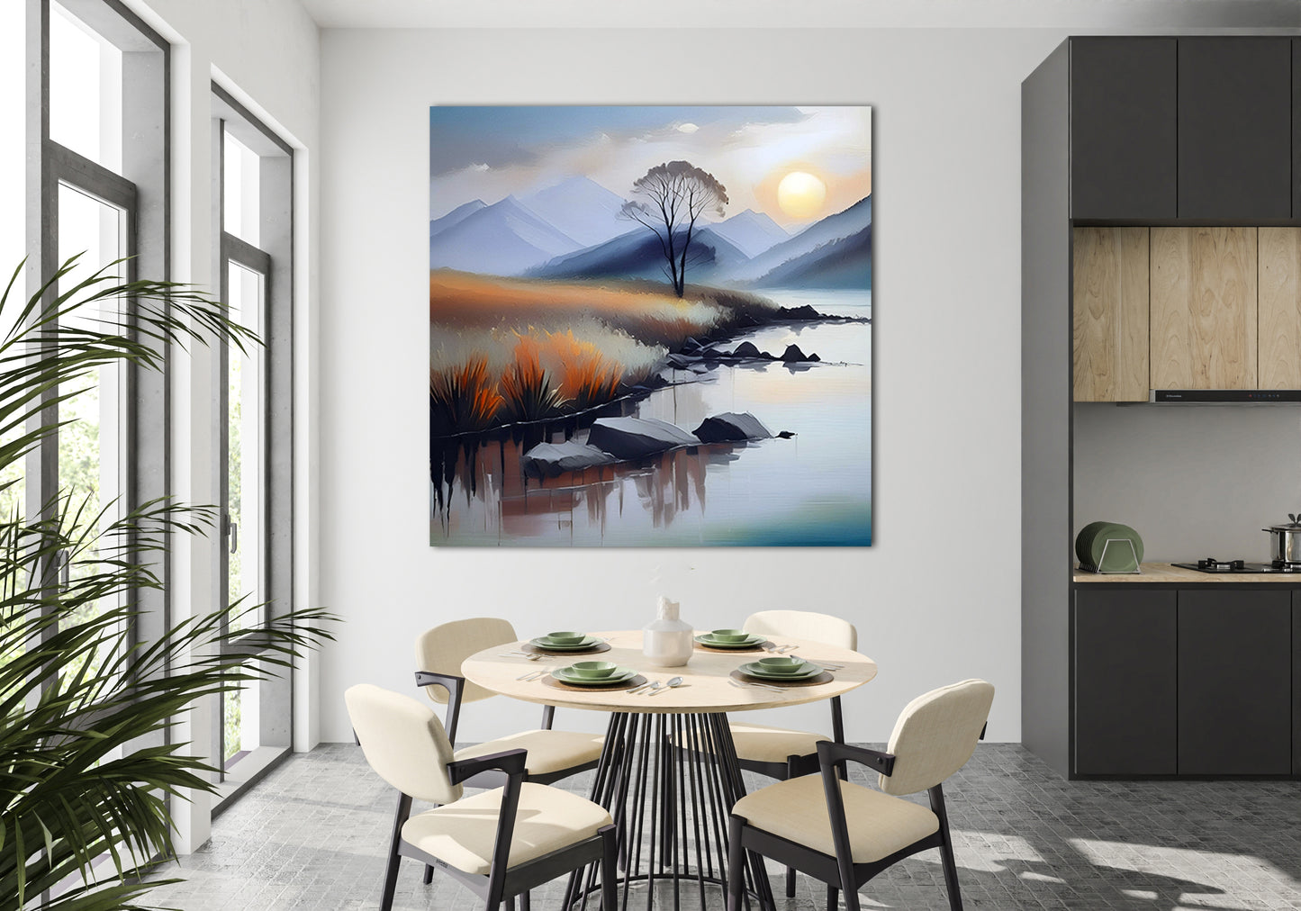 Misty River Sunset