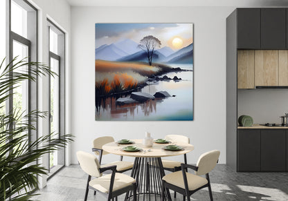 Misty River Sunset