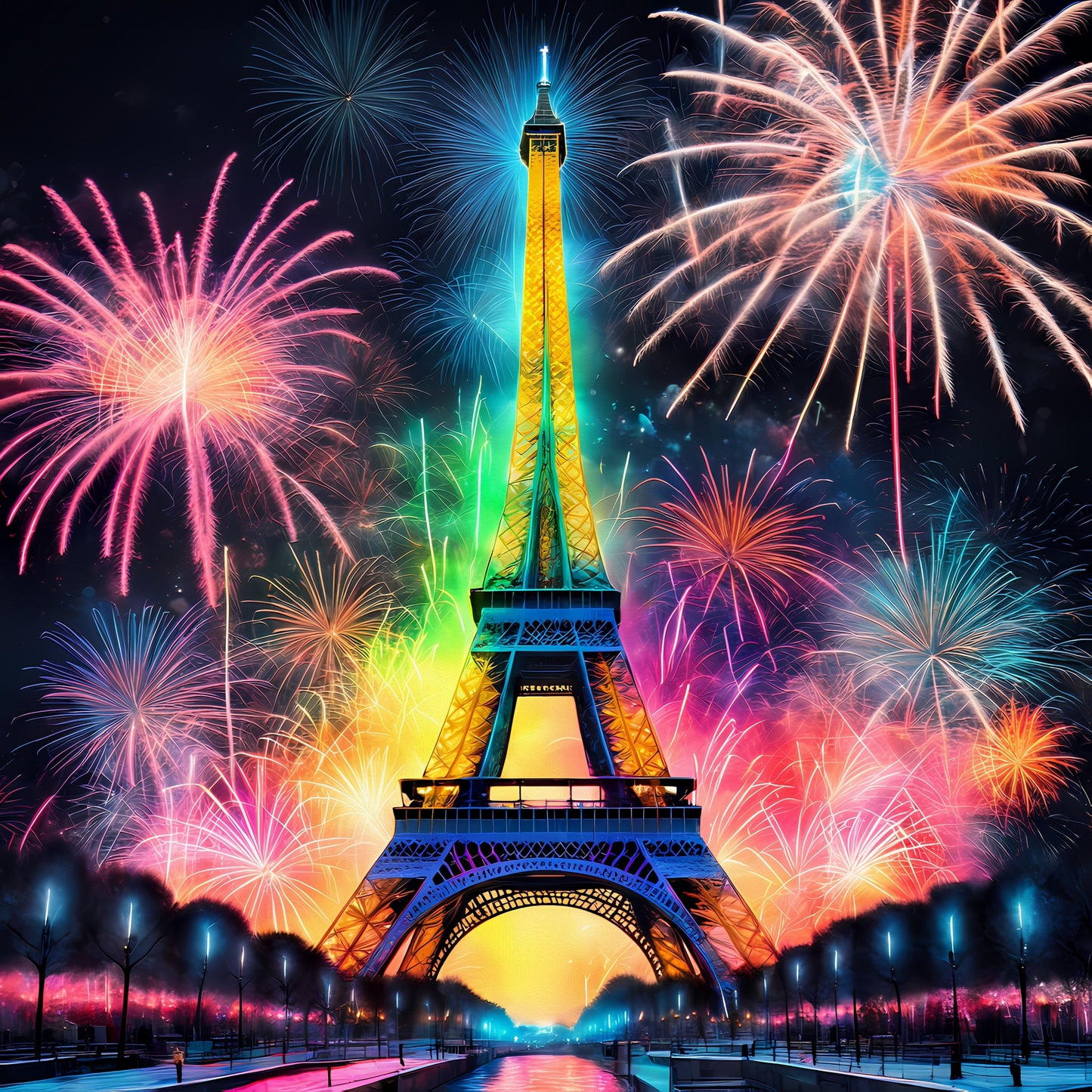 Rainbow Eiffel Tower