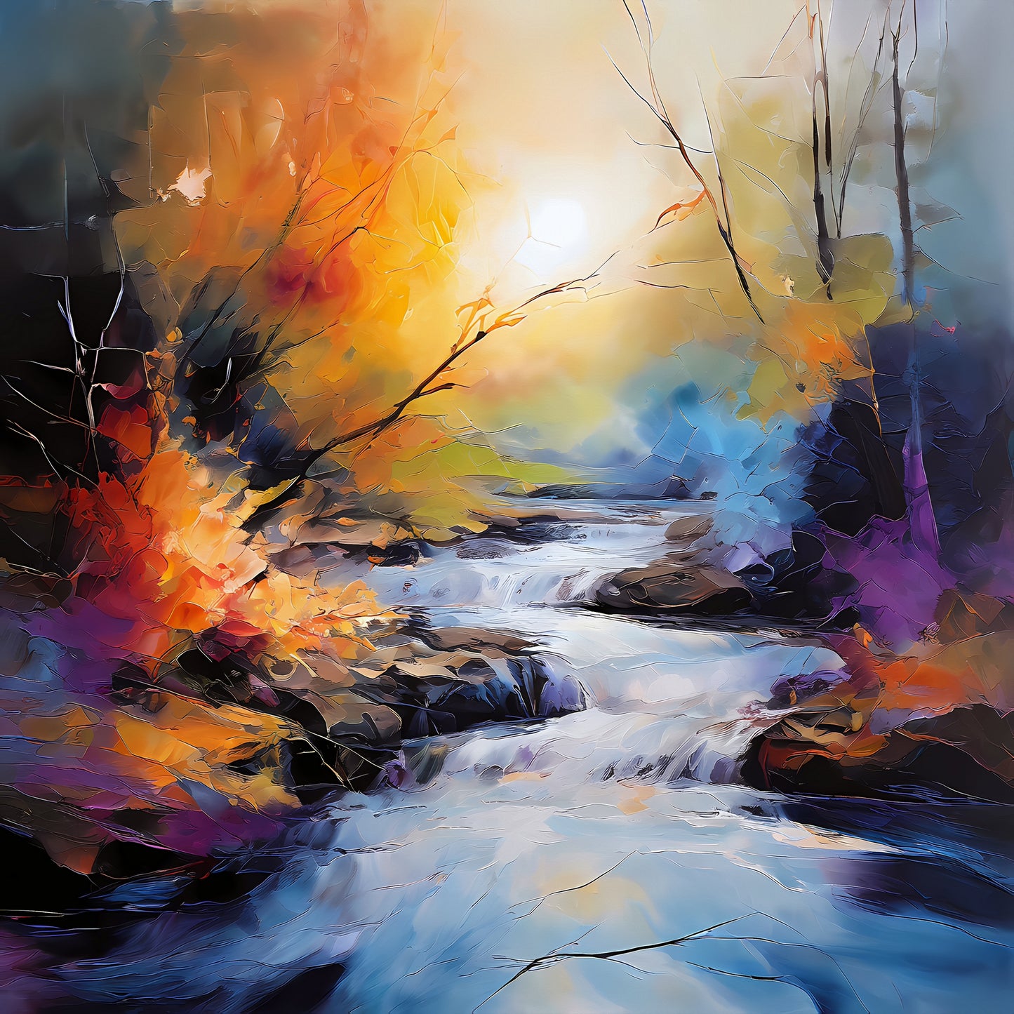 Sunlit Waterfall