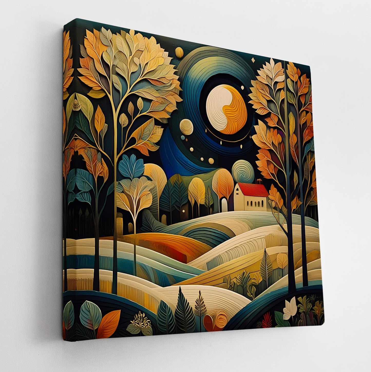 Full Moon Over Farm