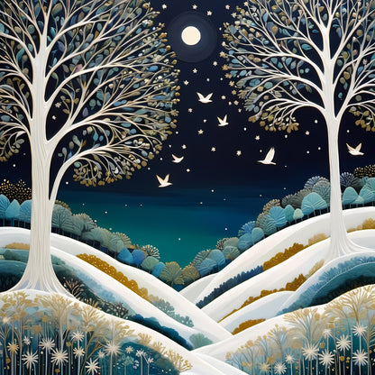 Snowy Night Scene