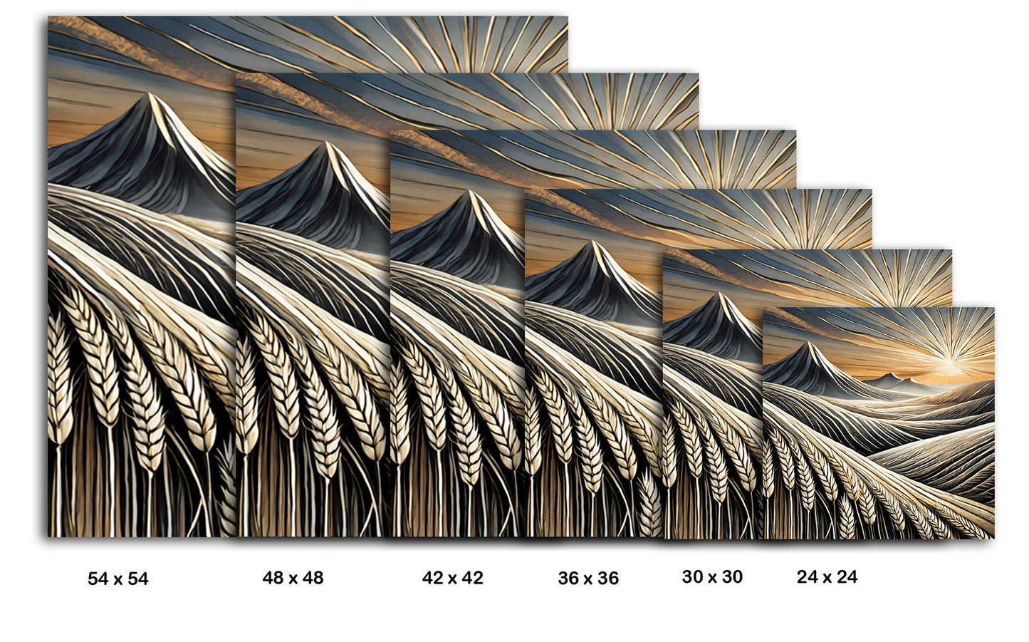 Sunrise Over Grain Filled Mountains