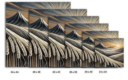 Sunrise Over Grain Filled Mountains