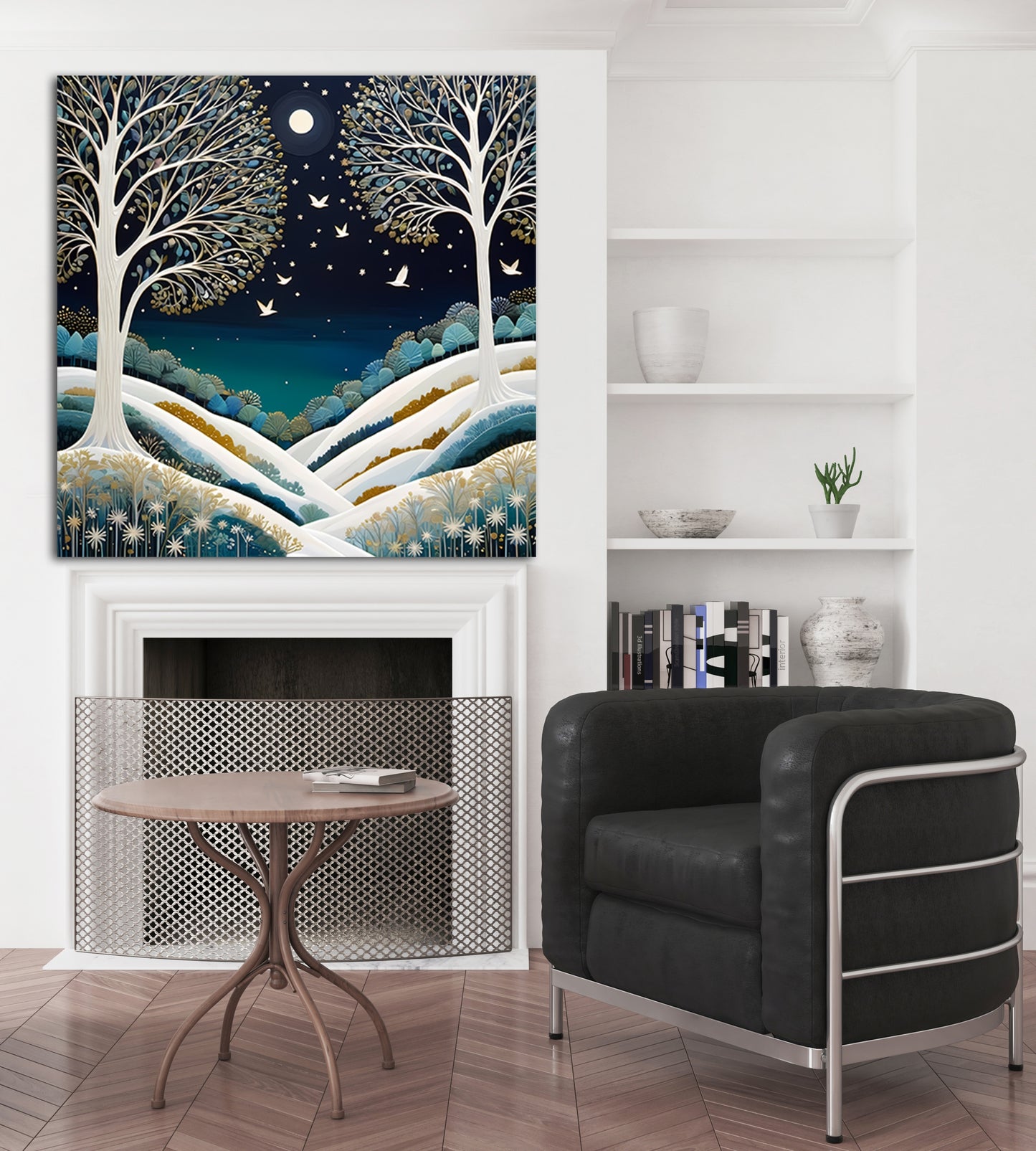 Snowy Night Scene