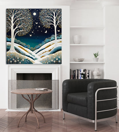 Snowy Night Scene
