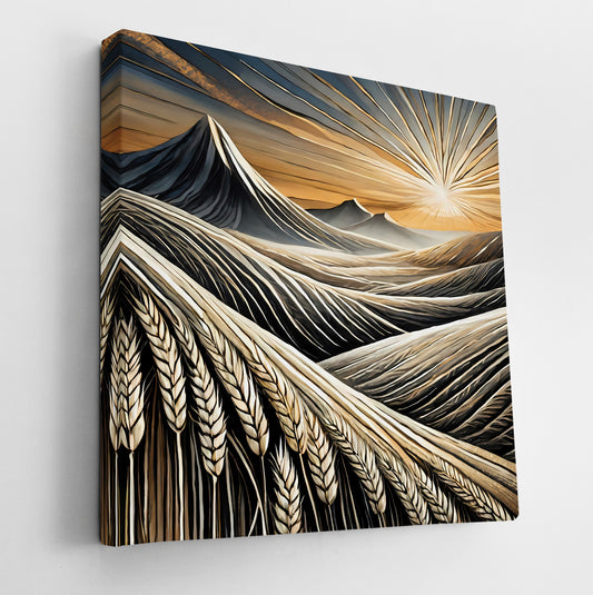 Sunrise Over Grain Filled Mountains