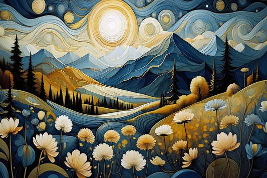 Sunlit Mountain Valley