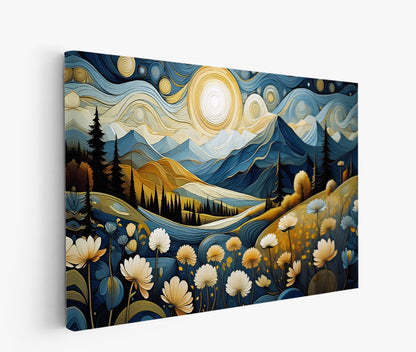 Sunlit Mountain Valley