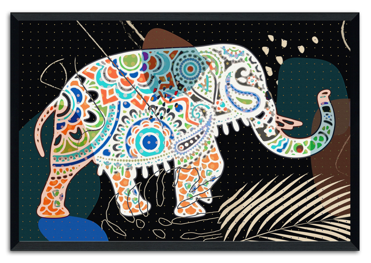 Boho Elephant Walk Painting Print
