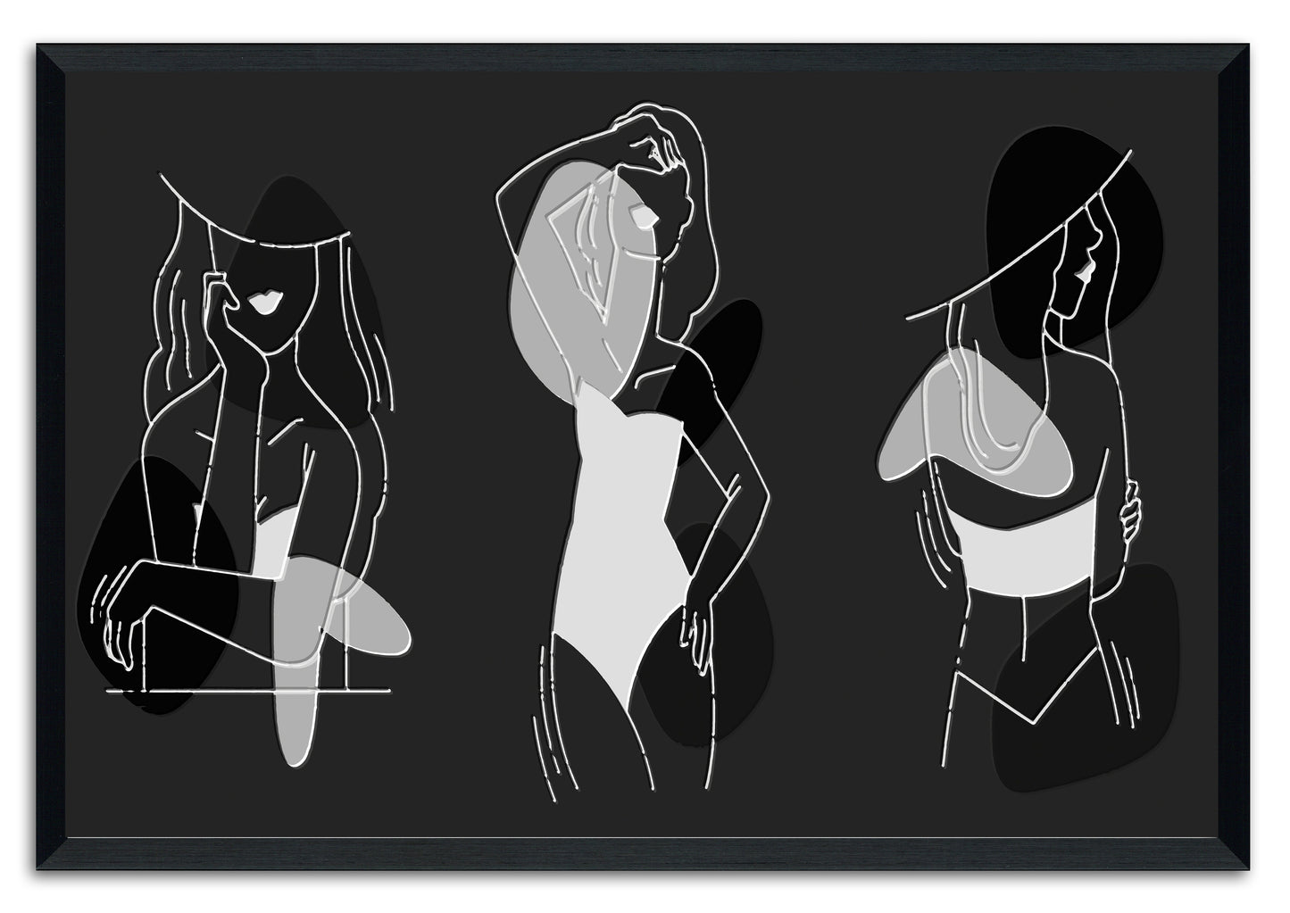 Boho Ladies In Black Painting Print