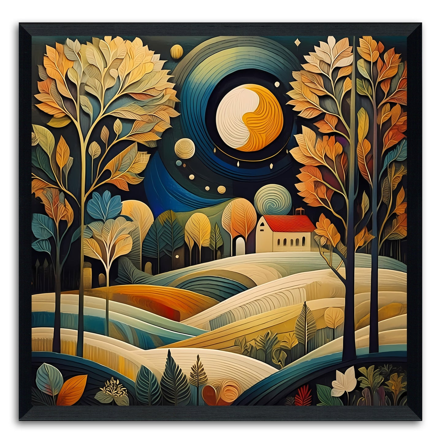 Full Moon Over Farm