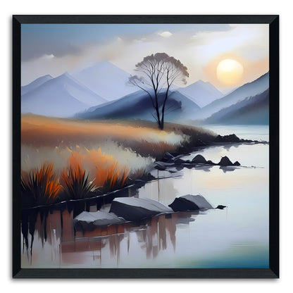 Misty River Sunset