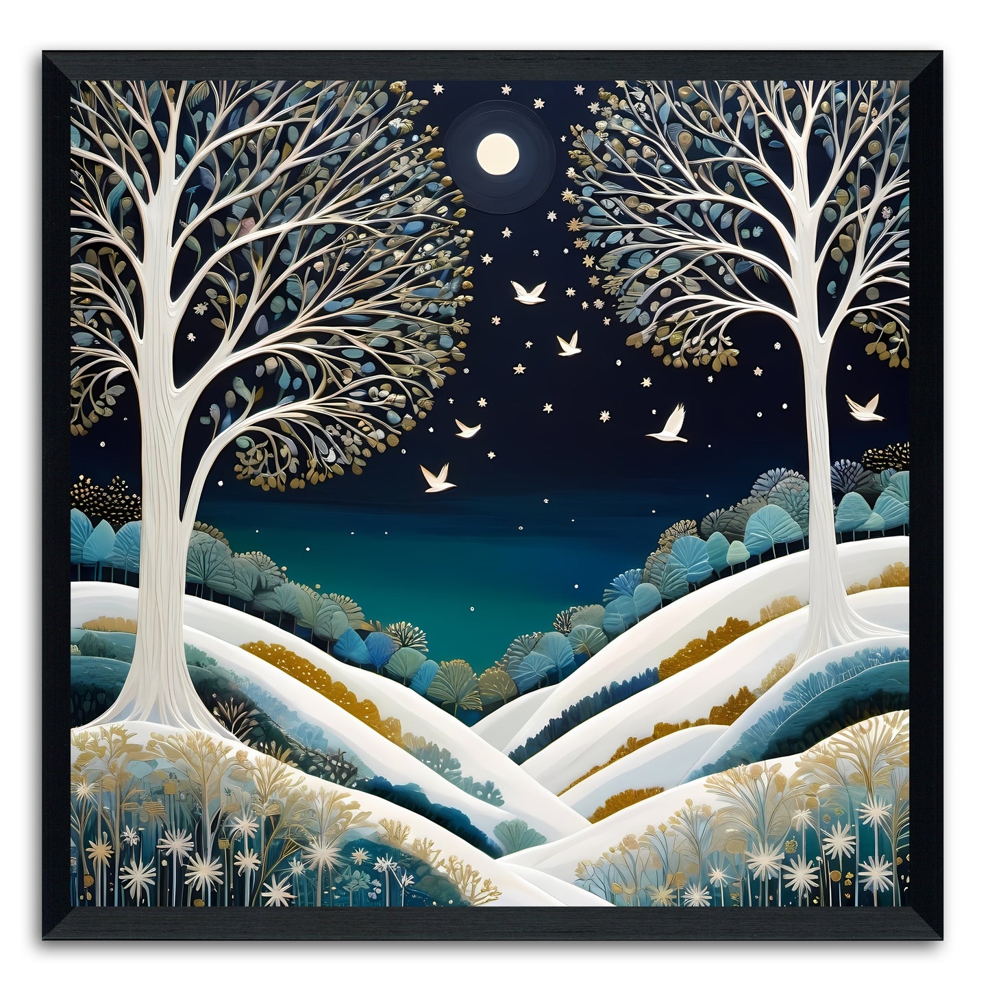 Snowy Night Scene