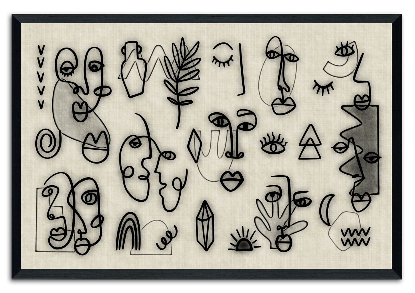 Traces Of Faces 57 Painting Print