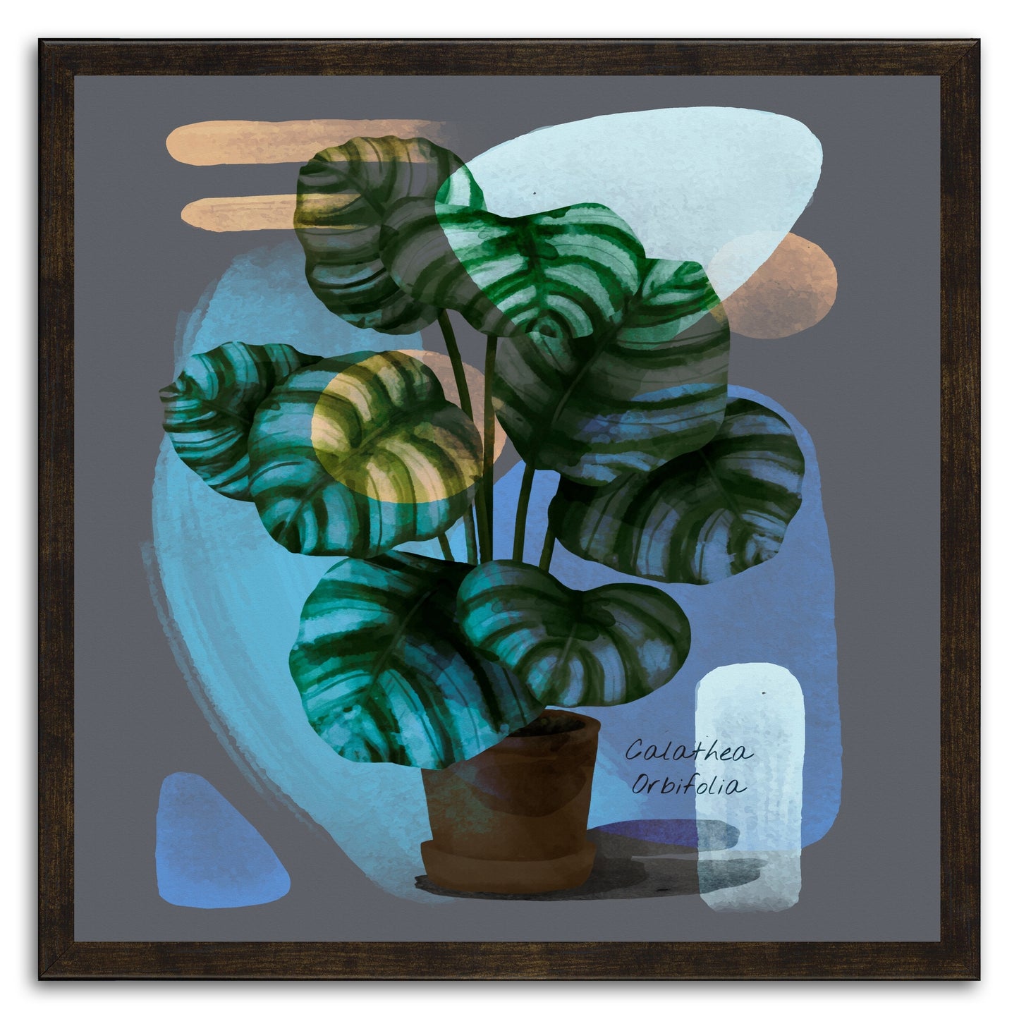 Abstract Calathea Orbifolia Painting Print