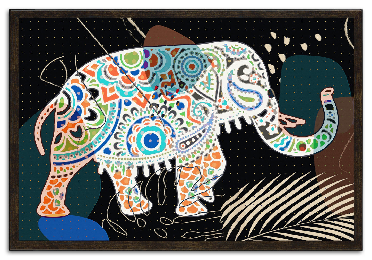 Boho Elephant Walk Painting Print