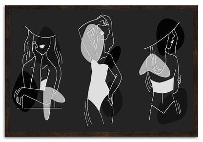 Boho Ladies In Black Painting Print
