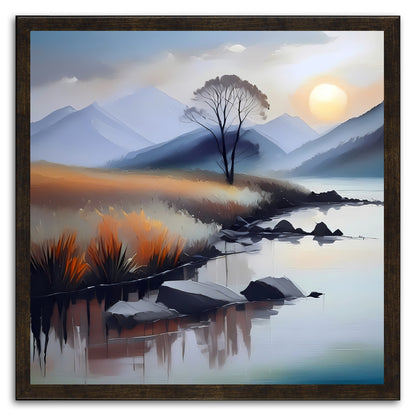 Misty River Sunset