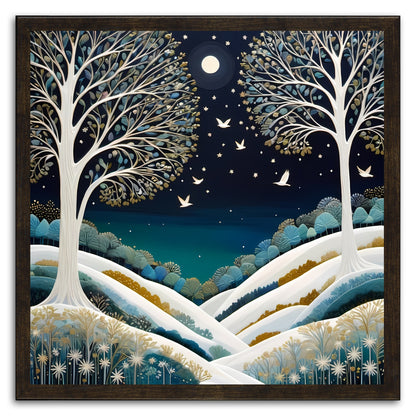 Snowy Night Scene