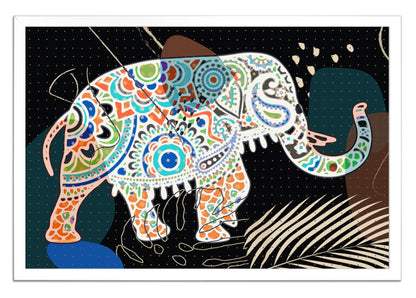 Boho Elephant Walk Painting Print