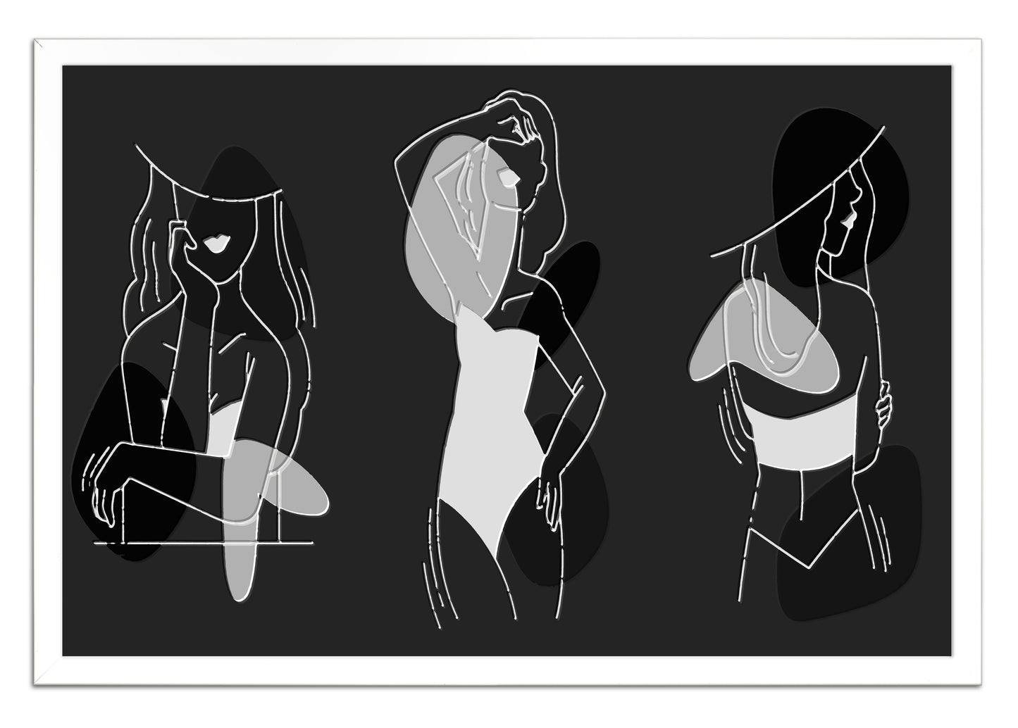 Boho Ladies In Black Painting Print