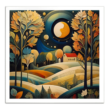 Full Moon Over Farm