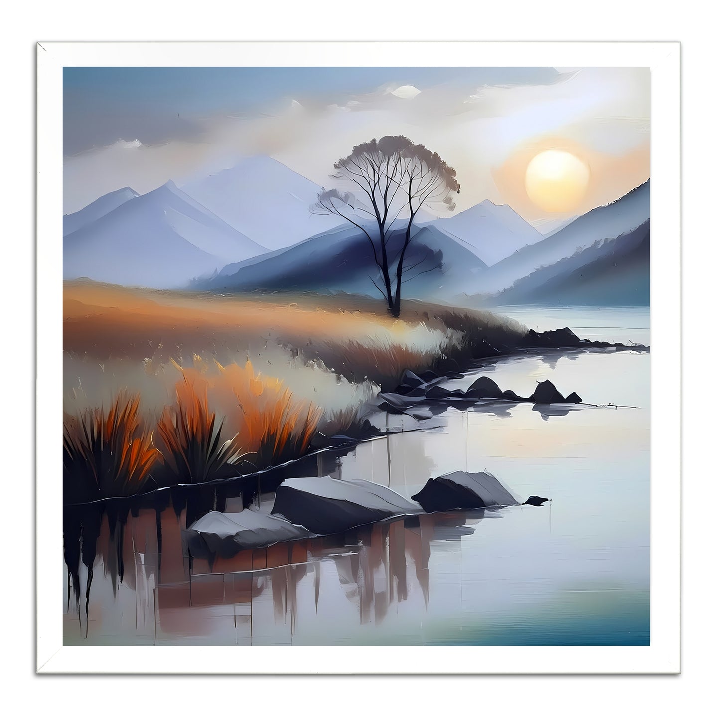 Misty River Sunset
