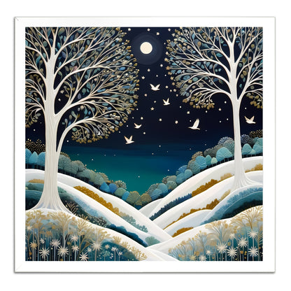 Snowy Night Scene