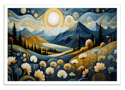Sunlit Mountain Valley