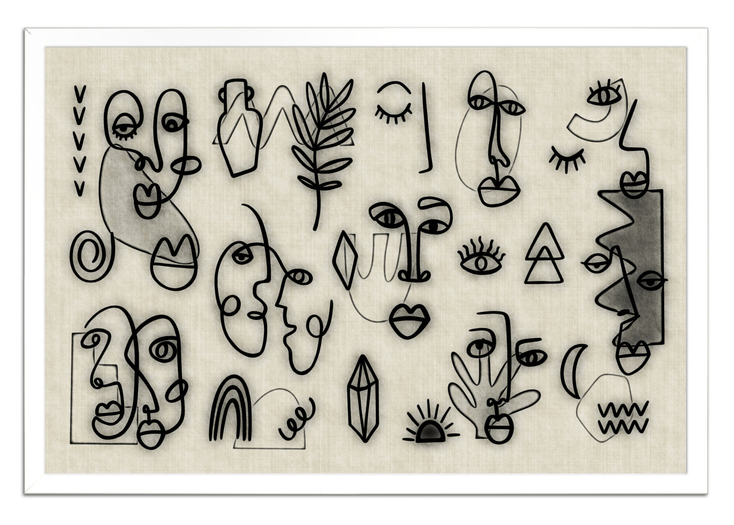 Traces Of Faces 57 Painting Print