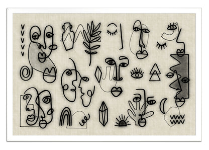 Traces Of Faces 57 Painting Print
