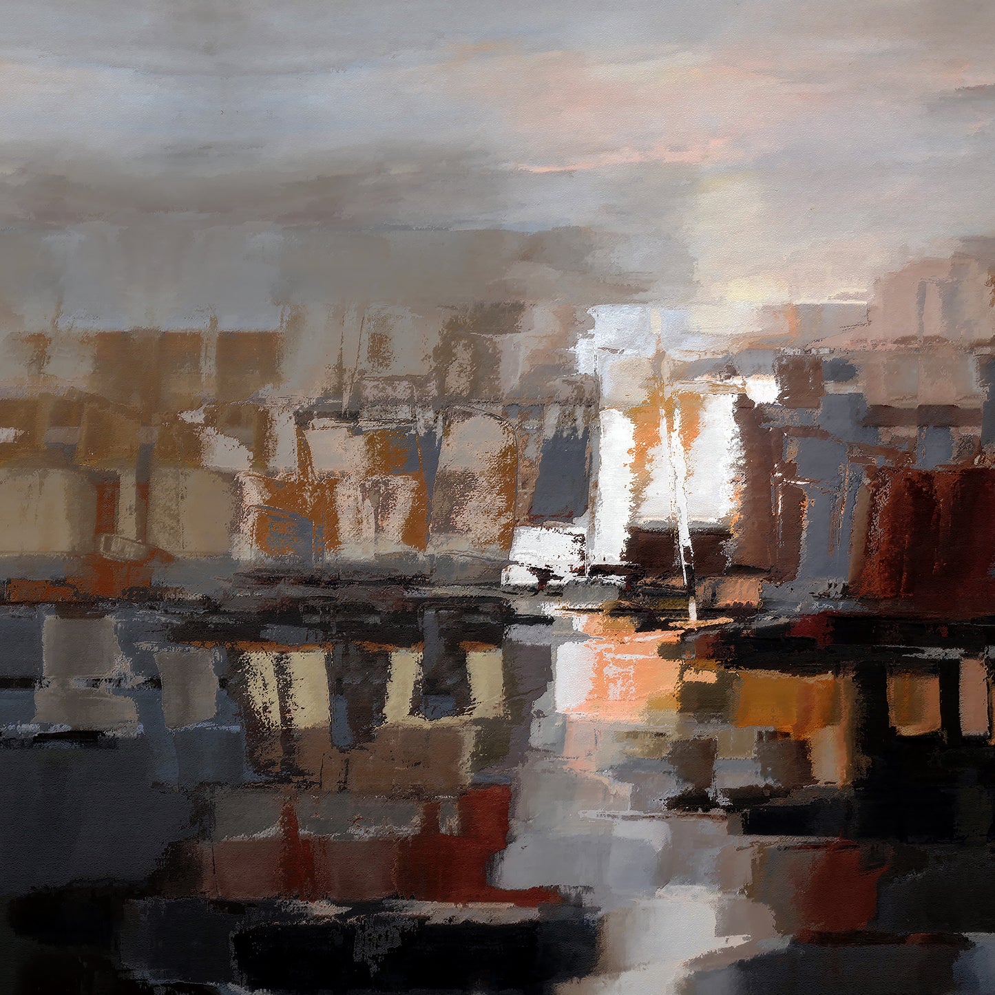 Afternoon Scrapers II - Wrapped Canvas Painting
